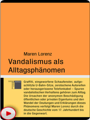 cover image of Vandalismus als Alltagsphänomen